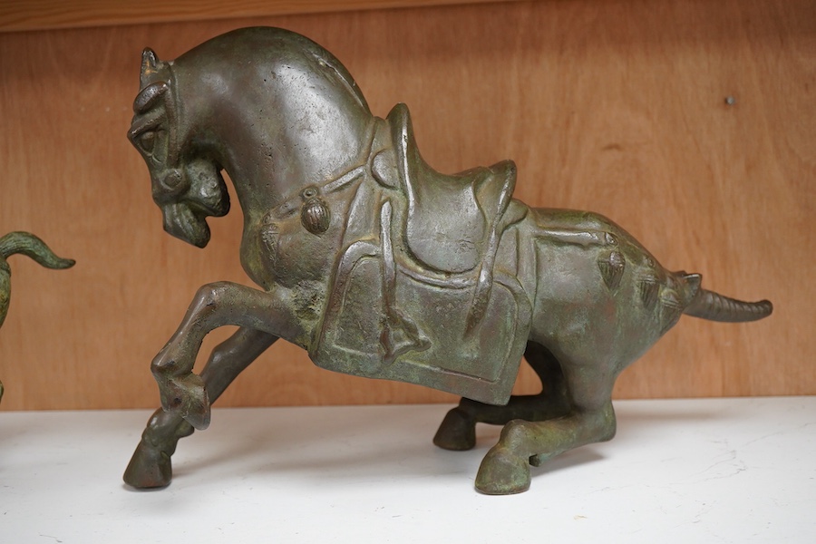 Two bronze Tang type horses